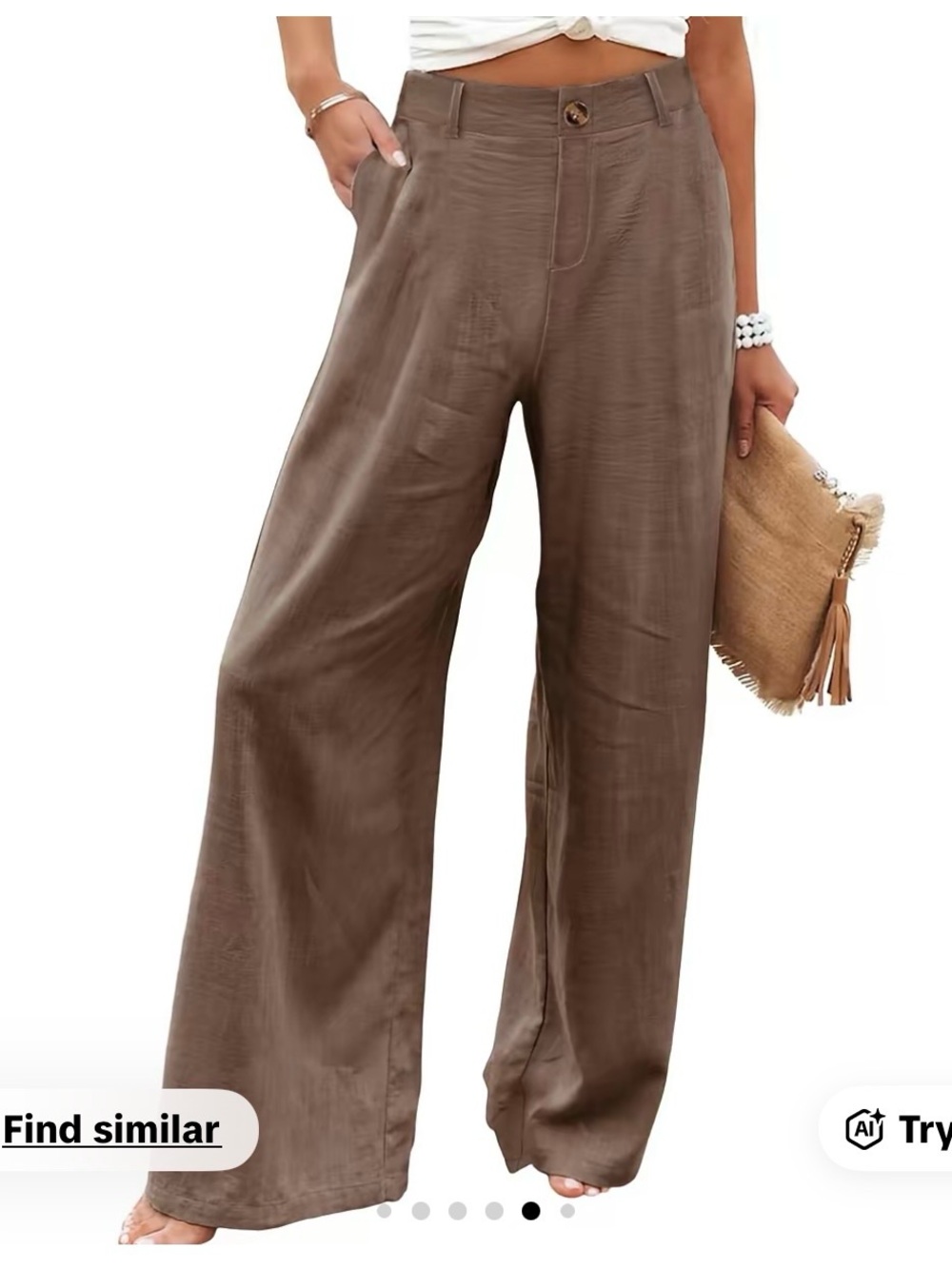 Fashion Brand Company Chocolate Brown Wide-Leg High-Rise Pants